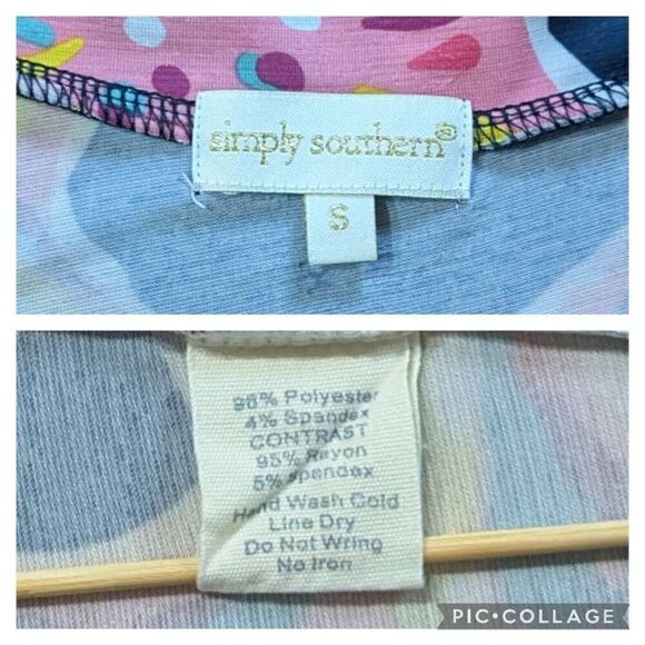 Simply Southern Savannah Starfish Tunic Blouse Size S Pink Blue Yellow Navy Teal - Picture 8 of 8